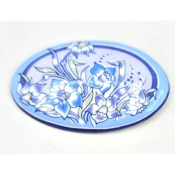 Michaela Frey Porcelain Painted Lily Brooch Pin - Picture 1 of 9